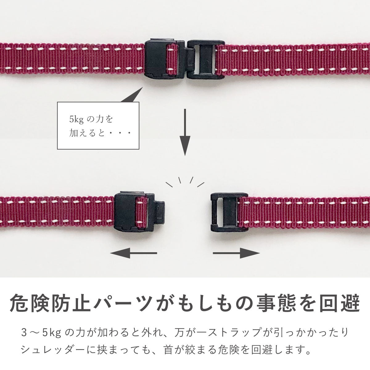 ネックストラップ 長さ調整ステッチ – A.Y.Judie